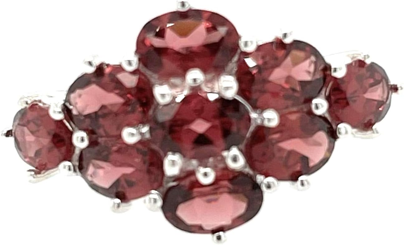 Natural 9ct Pyrope Garnet 925 Solid Sterling Silver Ring Size 5.75, 6, 6.25, 7, 8, 8.75, 9 - Image 9