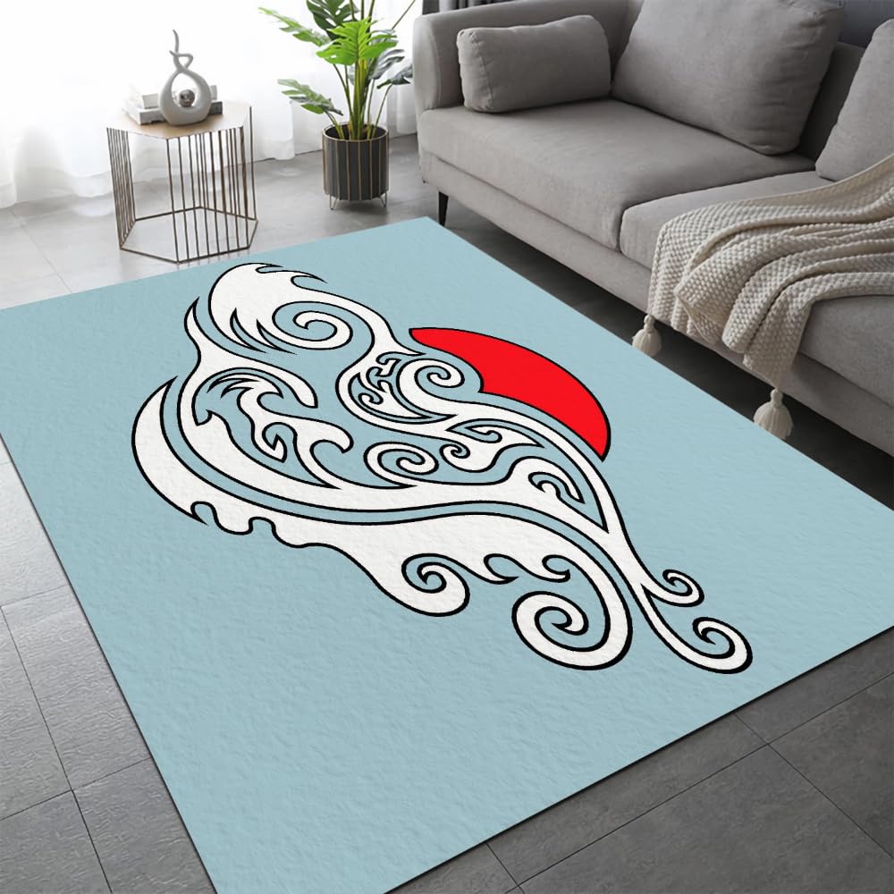 Tapis de Salon 140x200cm Style Japonais Tapis de canapé Décoration Maison Chambre Vagues De Kanagawa 3D Tapis de Sol pour Chambre à Coucher Salon Couloir d'entrée Salle à Manger Tapis De Mode Doux