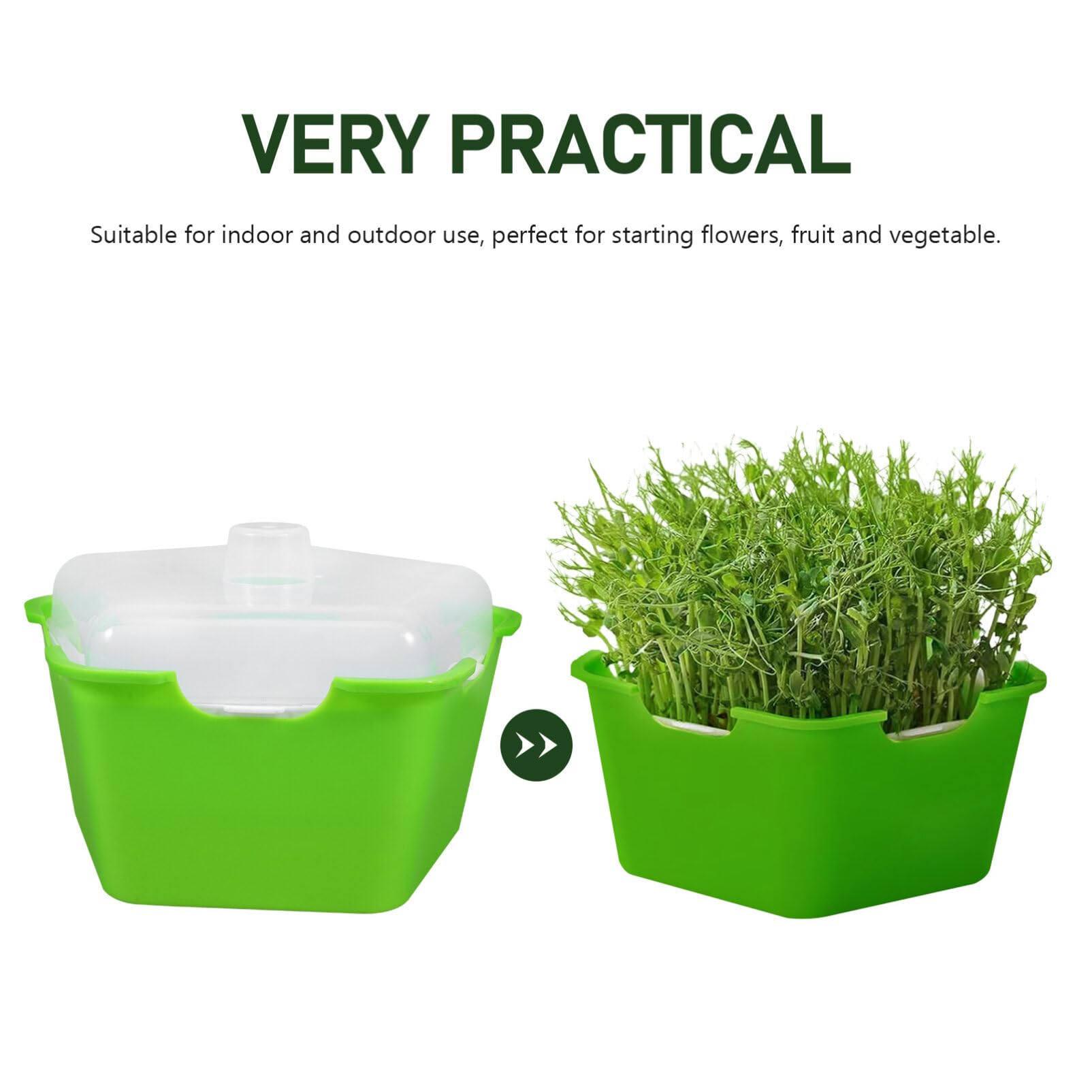 INOOMP 4ensembles Plateau De Germination Réutilisable avec Couvercle Tray De Démarrage pour Semences pour Fleurs Fruits Et Légumes