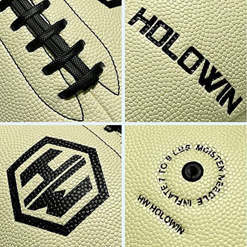 HW HOLOWIN Luminous Light Up Football for Night Games & Training, Glowing in The Dark, Great American Football Toy Gifts for Boys, Kids, Men (Beige, Official (Size 9)) - Thumbnail 7