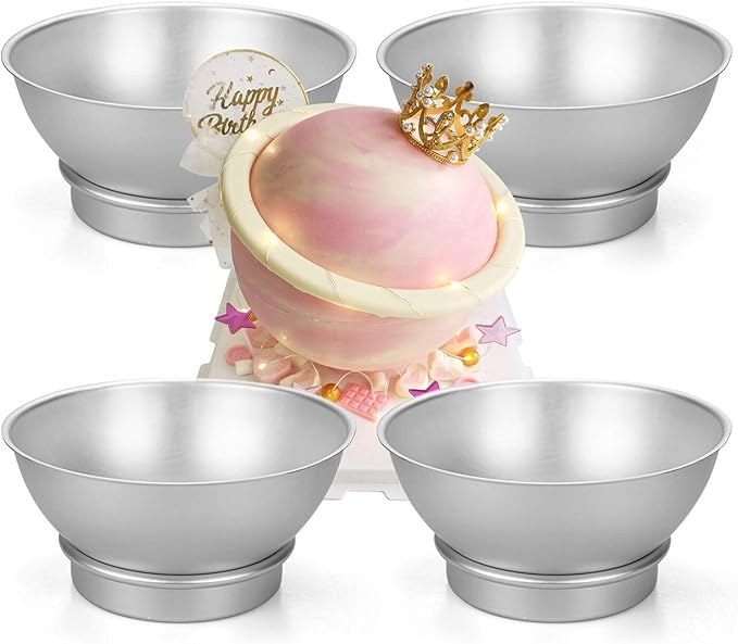 Hedume Set of 8 Cake Sphere Pan, 6.5 Inches 3D Sports Ball