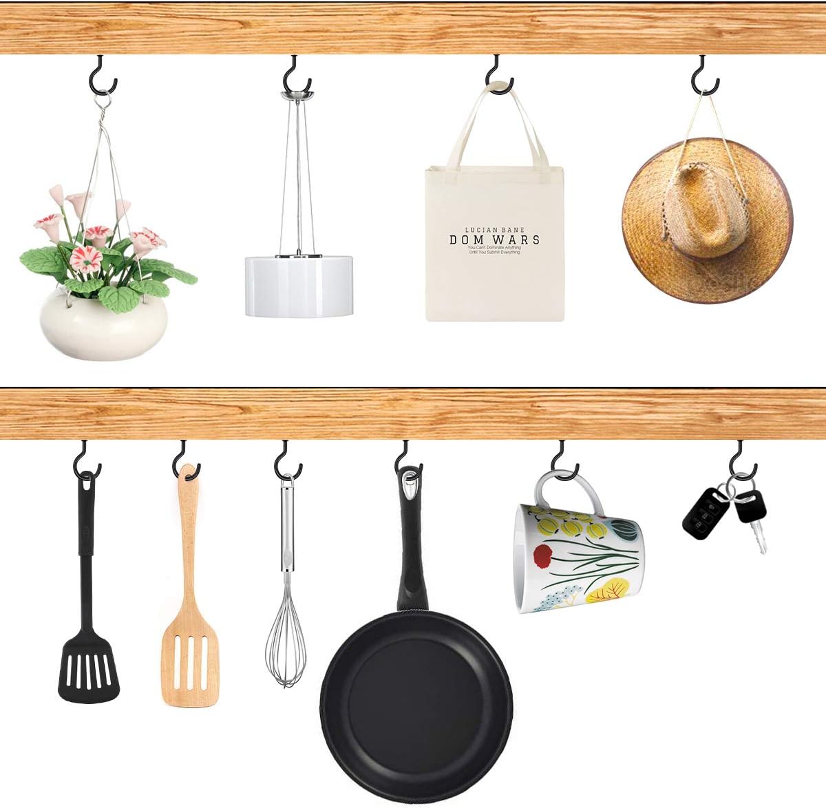 Crеаtіvе Prоduсt 15 Pcs Ceiling Hooks Screw Hooks-2 inches Steel Vinyl Cup Hooks-OakMethod Screw-in Hooks for Hanging Light String, Coffee/Tea Cups, Plants, Wind Chimes and Mugs. (Black)