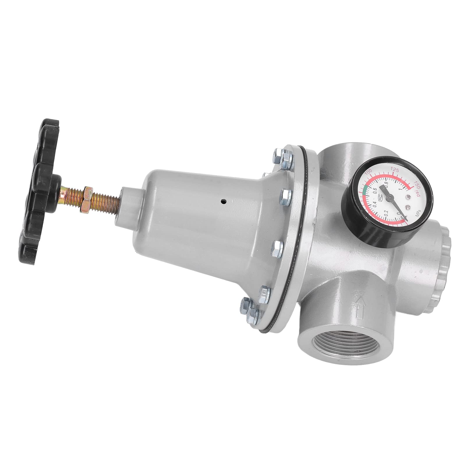 Yosoo Health Gear Regulator Sprężarki Powietrza Regulator Ciśnienia Powietrza ze Stopu Aluminium 0,1 do 0,8 MPa z Uchwytem śrubowym Manometru Wodoodporny, Pyłoszczelny do Użytku w Warsztatach (QTY-32)