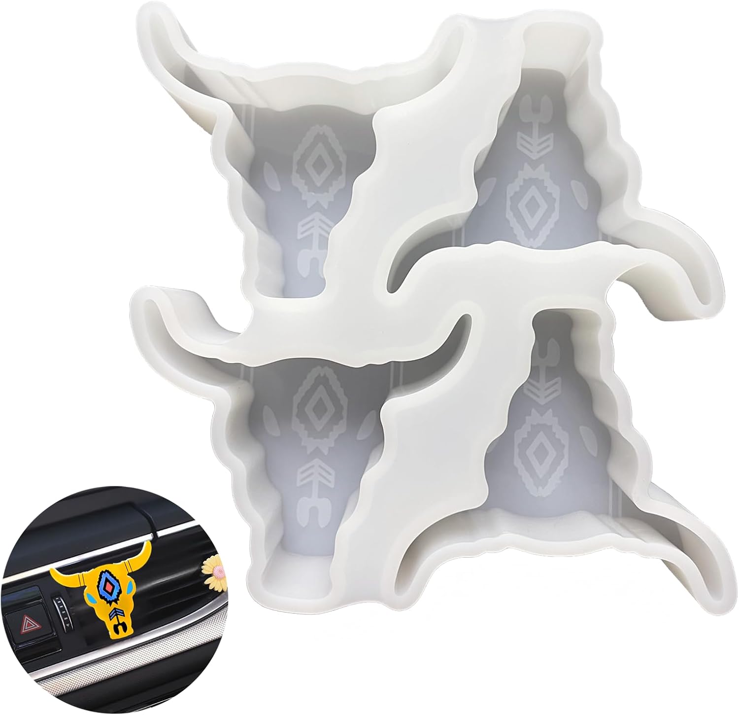 Silicone Molds for Freshies, Bull Skull Car Freshie Mold