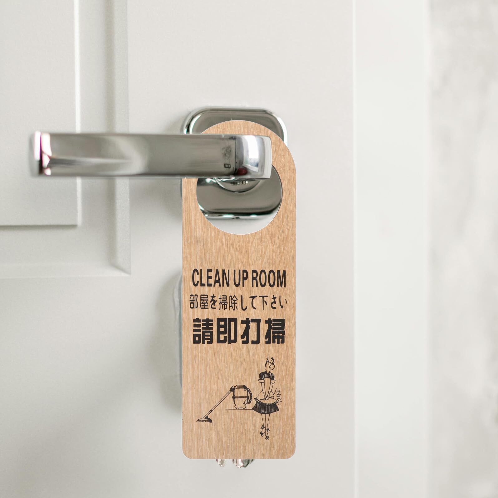 PRETYZOOM 20 Piezas Carteles de Madera para Puerta Reversibles de Estado de Habitación Doble Cara para Hotel Oficina Señal Colgante para Solicitud de Limpieza o No Molestar