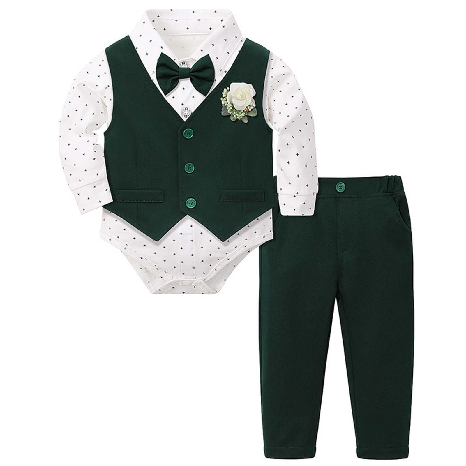 WWricotta Abito formale per neonato, giacca e pantaloni coordinati, completo da cerimonia/A