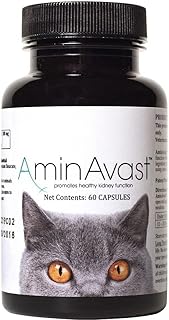 AminAvast for Cats and Dogs - Kidney Support Supplement - Promotes Natural Kidney Function - Aids in Health and Vitality of Aging Kidneys - Easily Administered - 300mg, 60 Sprinkle Capsules
