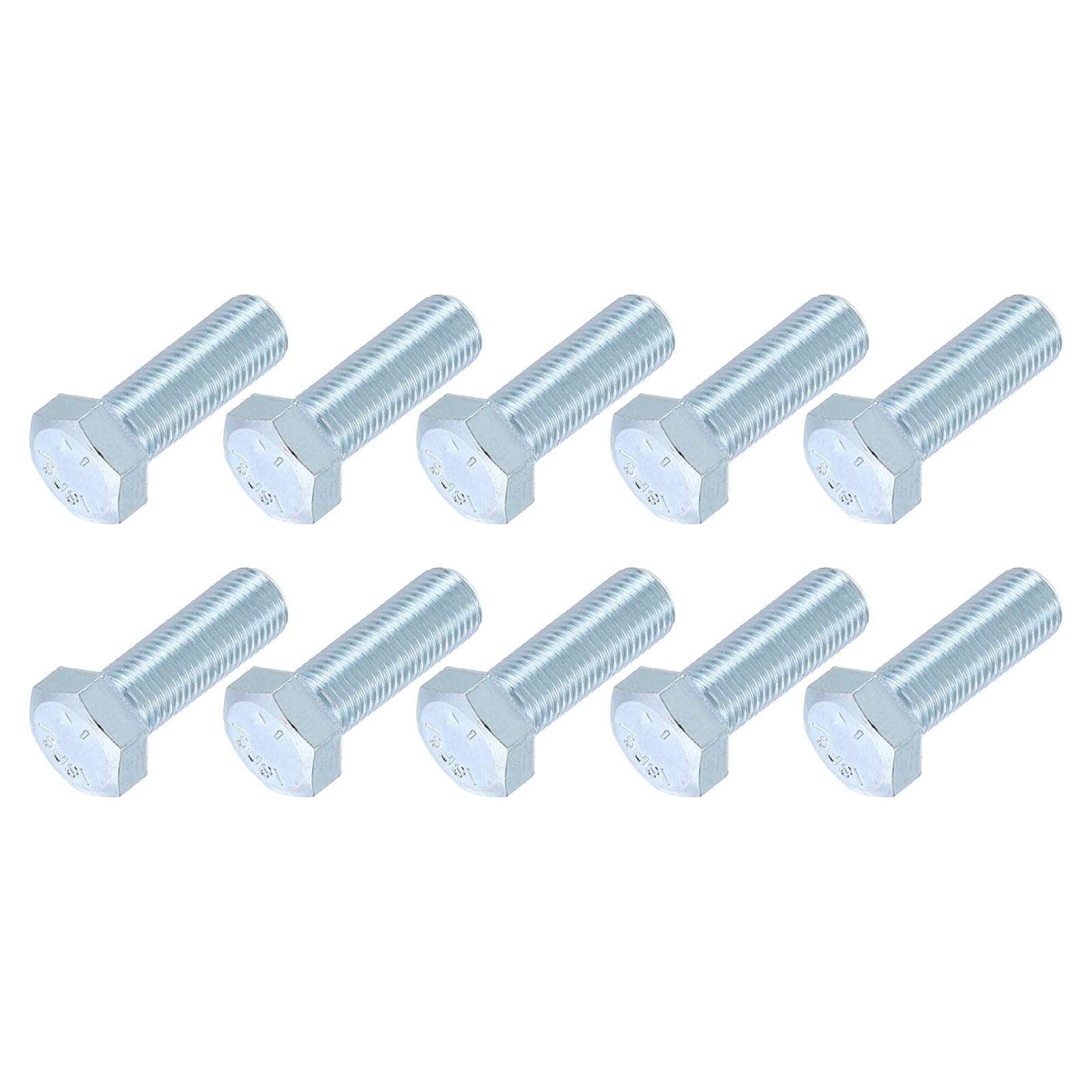 METALLIXITY Hex Bolts (3/8-24 x 1-1/4") 10Pcs, Carbon Steel Zinc Plated, UNF Fine Thread, External Hex Drive