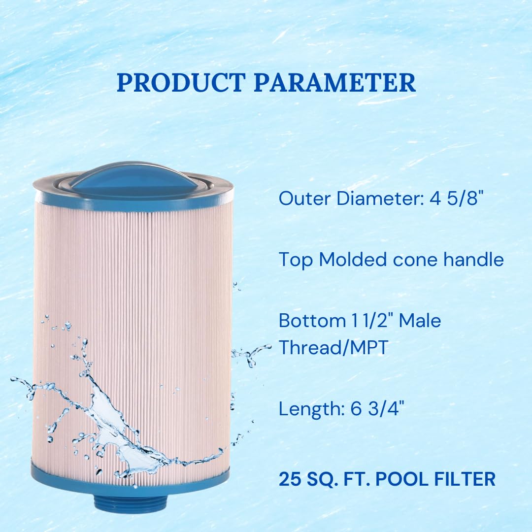 Baleen Filters 20 sq. ft. Pool Filter Replaces Unicel 4CH-20, Pleatco PSG25P4, Filbur FC-0125-Pool and Spa Filter Cartridges Model: AK-9002