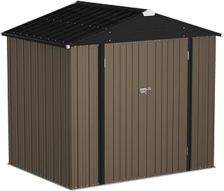 JUMMICO Lockable Metal Outdoor Storage Shed