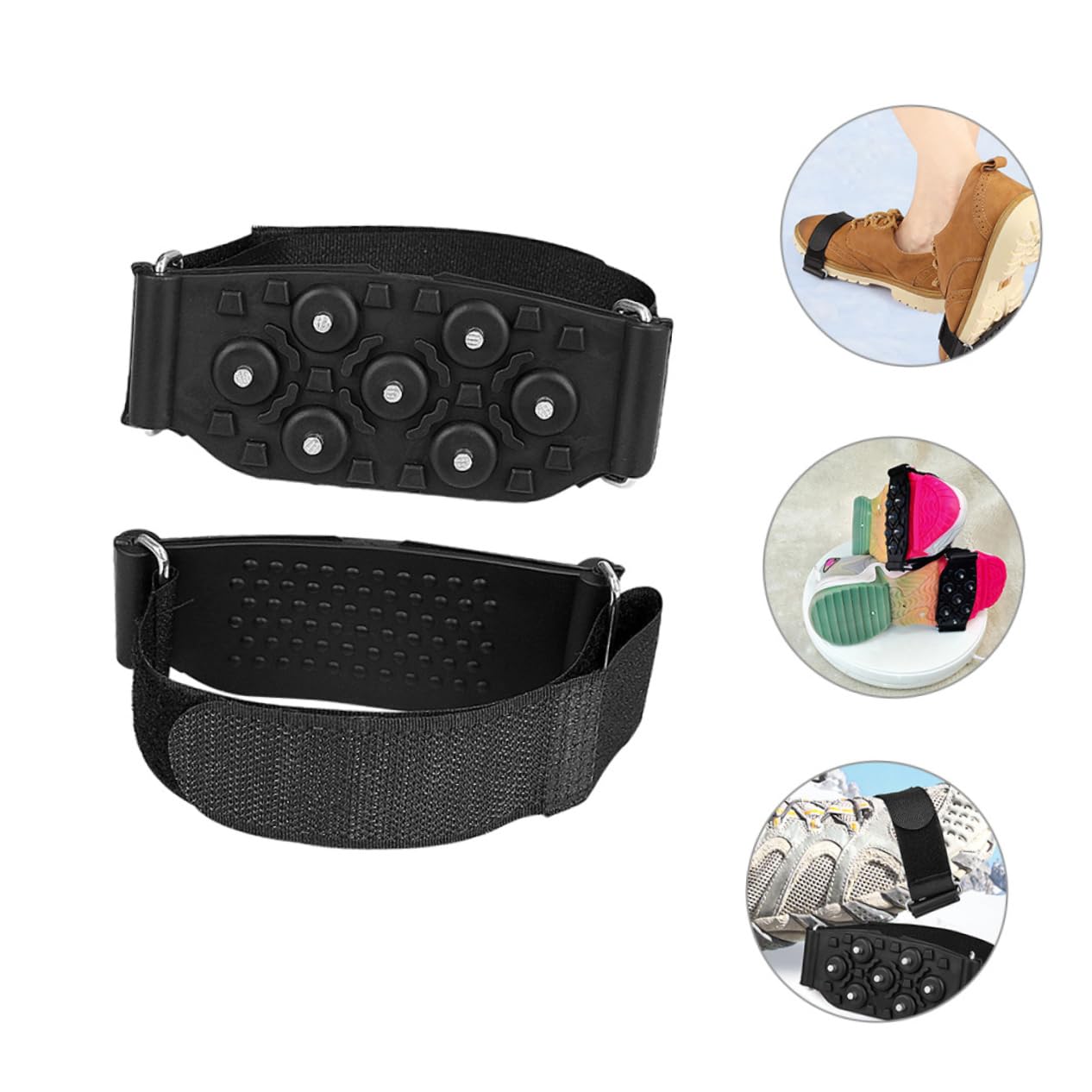 YARNOW copriscarpe per ramponi dito del piede pesca sul ghiaccio pinza nevicare scarpe x camminata scarpe camminata copriscarpe da alpinismo pinze per scarpe antiscivolo Black