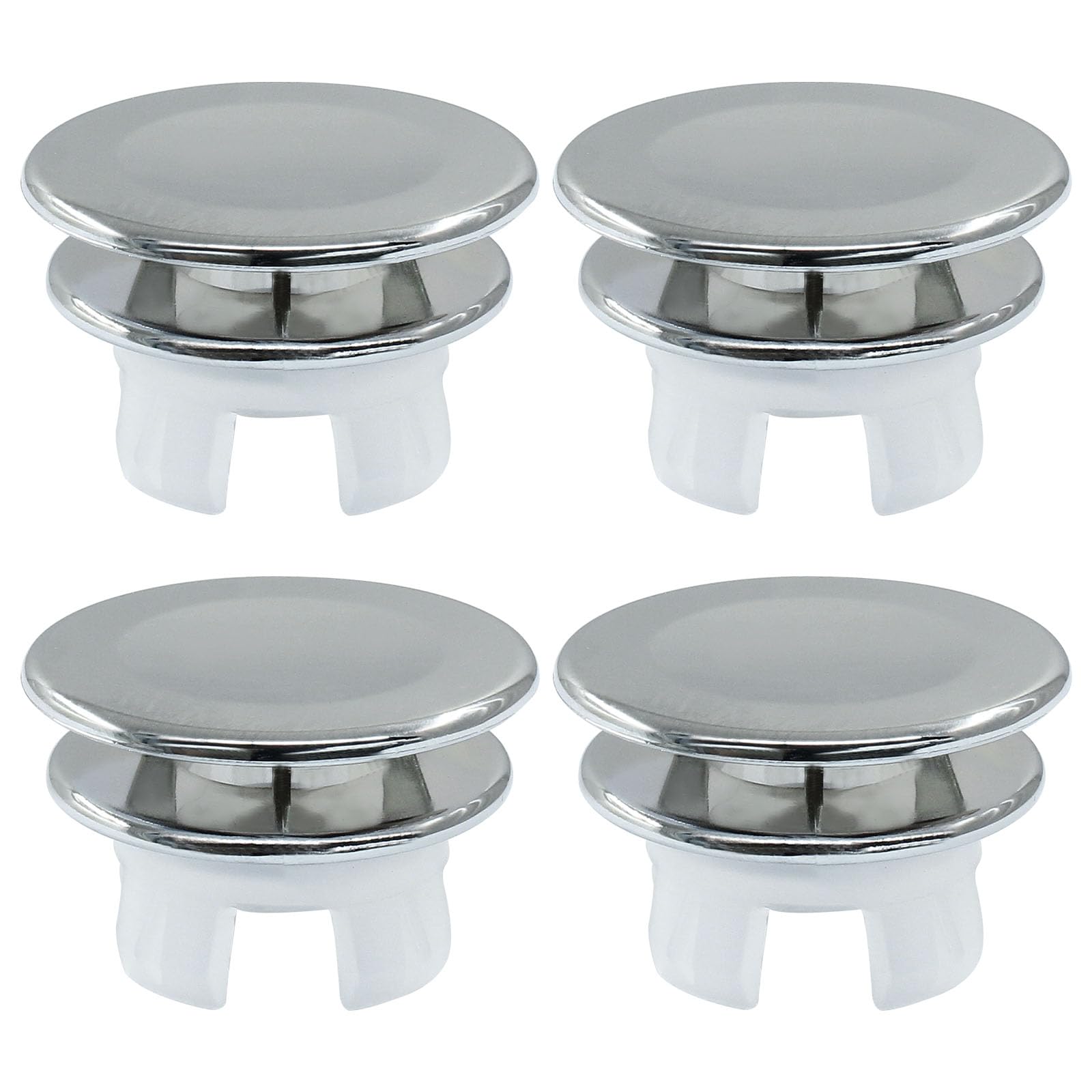 Waziaqoc 4 Pack Sink Basin Overflow Trim Ring Solid Brass Bathroom Sink, Overflow Ring Bathroom Cover Sink Insert Hole Round Caps, Double Layer Copper