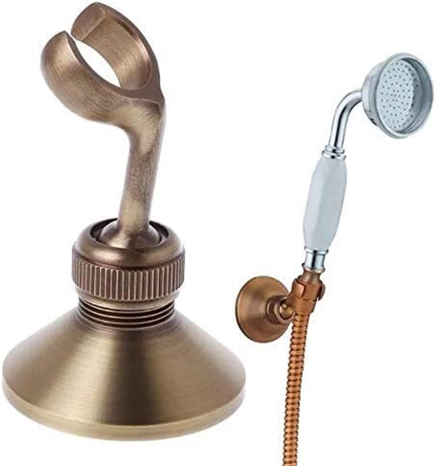 Duschkopfhalterung, Schieber, Klemmhalter, drehbar, verstellbar, Antik-Messing, Wandmontage, Badezimmer-Handbrause, Sprühhalterung, Halterung, passendes Zubehör
