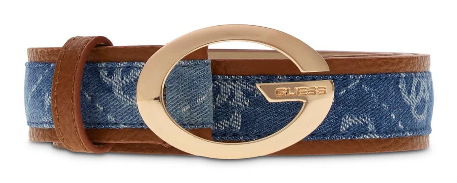 GUESS Camden Pant Belt H30 W85 Denim Logo niebieski pasek