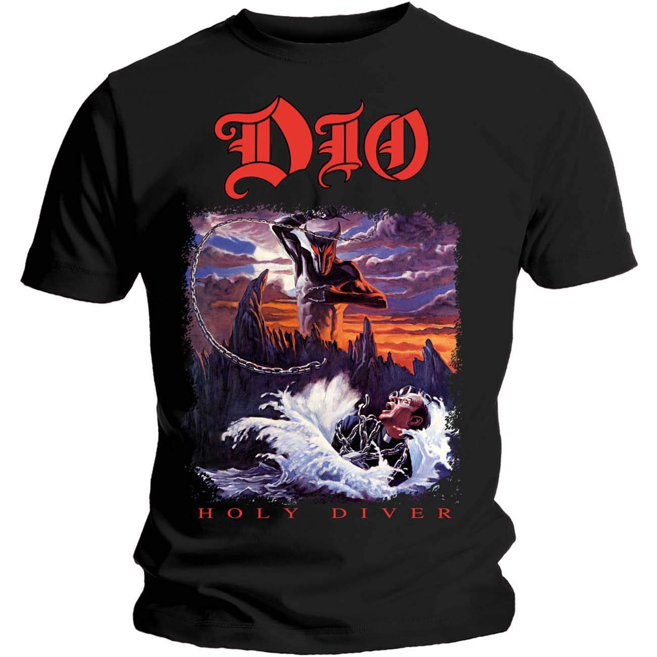 Rockoff Trade Men's Dio Holy Diver T - Shirt, Black (Black Black), Medium
