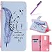 Produktbild EMAXELERS LG K10 2017 Hülle Glitzer Bling Wishing Tree Schmetterling PU Leder Flip Magnetisch Book Wallet Brieftasche Hülle für LG K10 2017,Purple Feather&Many Birds for Katu
