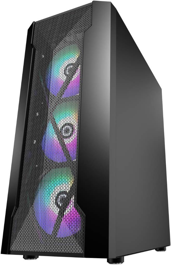 AVP Quasar Mid Tower Case with 3 RGB Fans, Black - Image 4