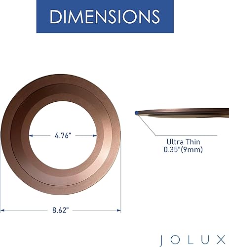 Miniatura 8 de Paquete de 4 anillos de plata mate para iluminación de lata empotrada de 56 pulgadas, plástico, diámetro exterior de 8.6 pulgadas, diámetro interior
