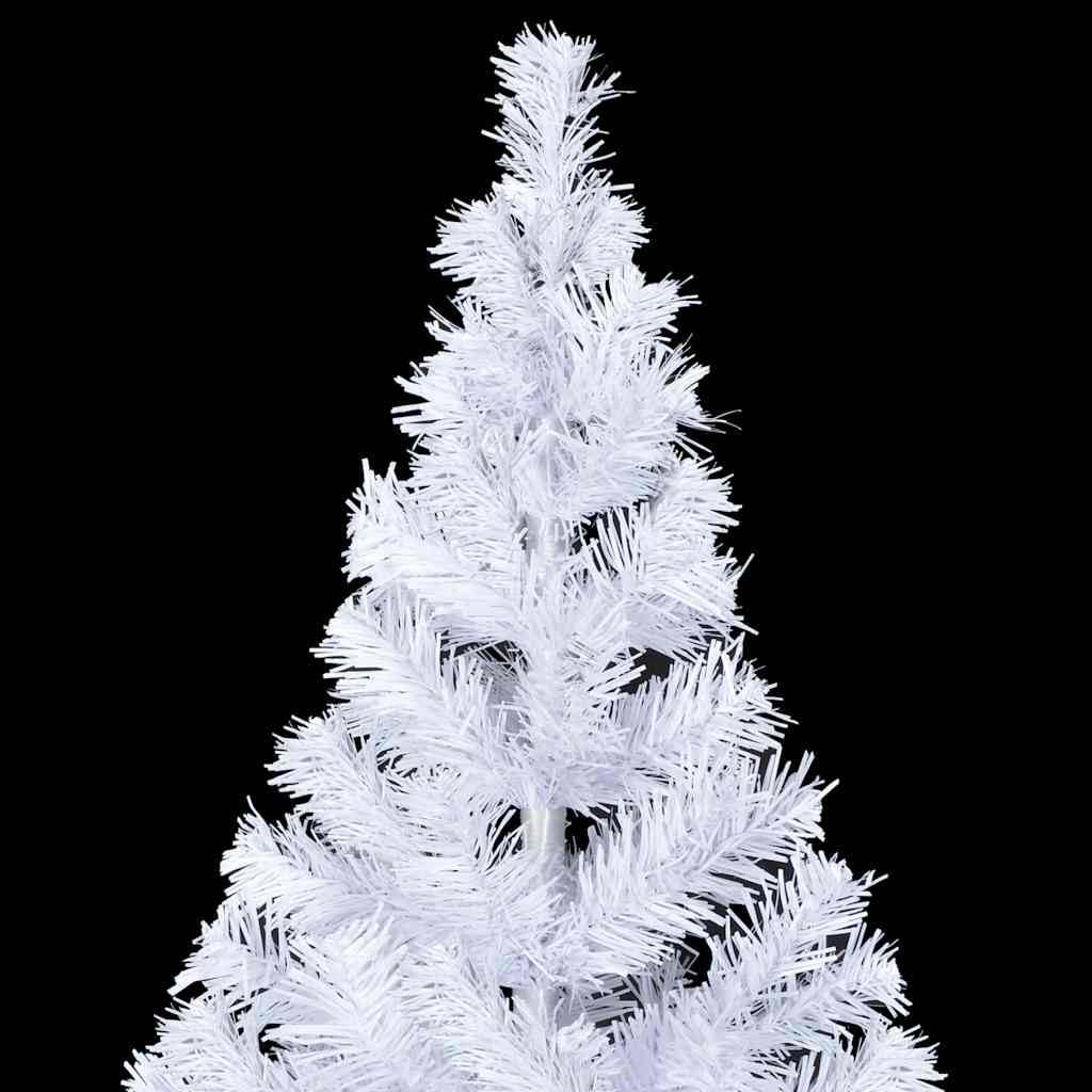 Sztuczna choinka z oświetleniem LED i bombkami, 380 gałązek, 150 cm, biała