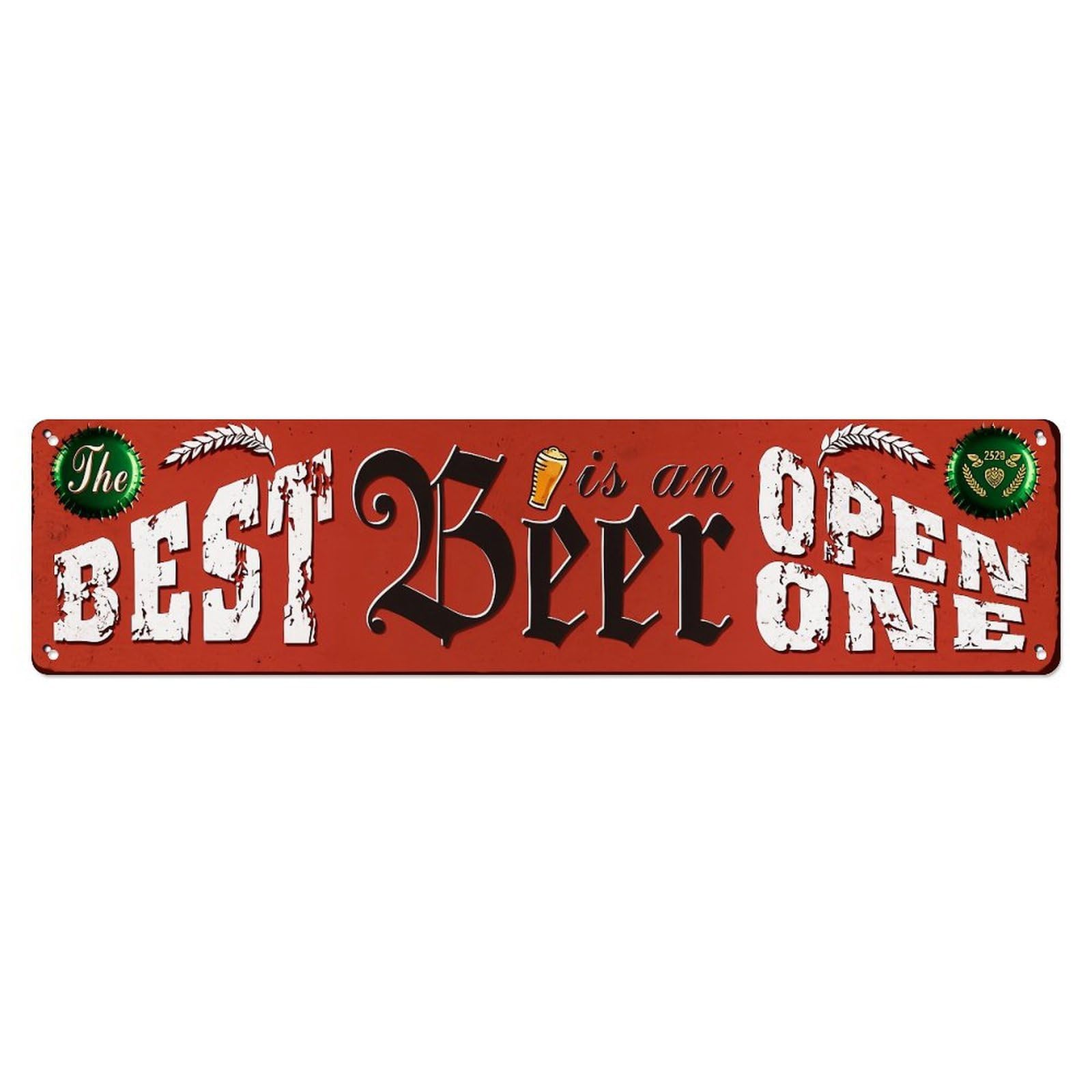 Jdyaojiesheng Vintage The Best Beer Is Open Tin Sign Retro Metal Wall Decor Metal Poster, Home Bar Garage Farmhouse Cafe Wall Art Decoration 4X16inch