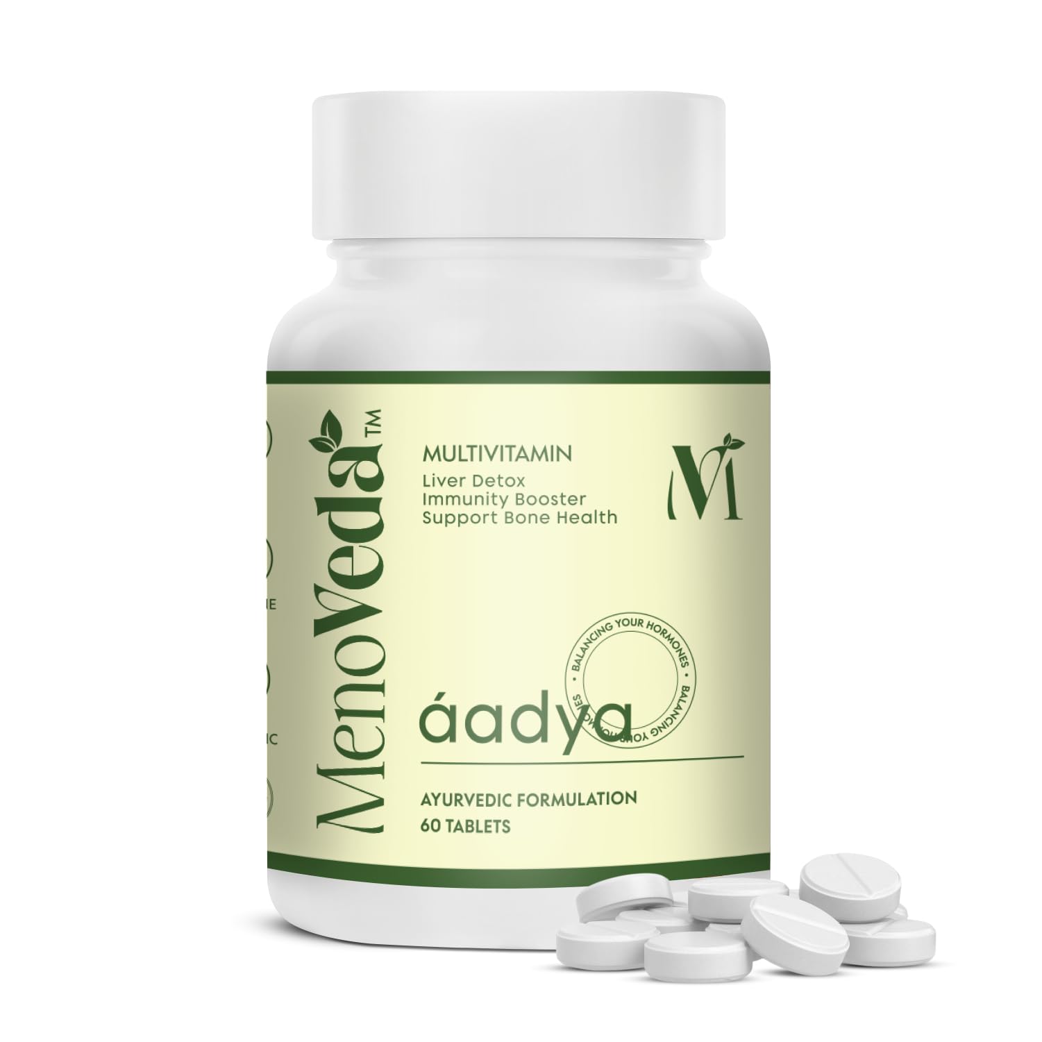 Aadya Multi vitamin for Women 40+ 50+ | Improves Immunity, Hormonal Health, Skin, Hair & Bone - Joint Health - 100% Natural with 14 Vital Herbs | Shatawari | Ashwagandha | Giloy | Amla - 60 Tablets