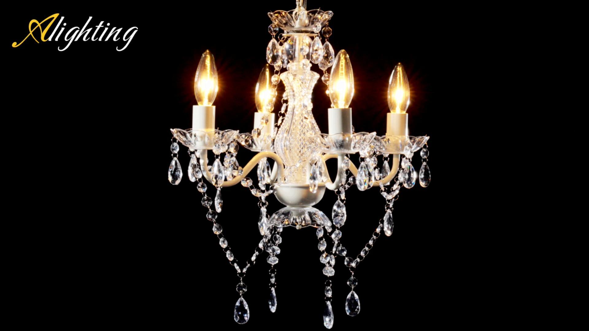 Alighting Plug in Chandelier Small Black Chandelier 4 Light Candle