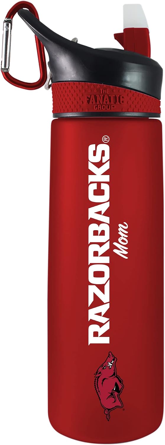 The Fanatic Group Personalized University of Arkansas Mom 24 oz Frosted Sport Bottle - Red