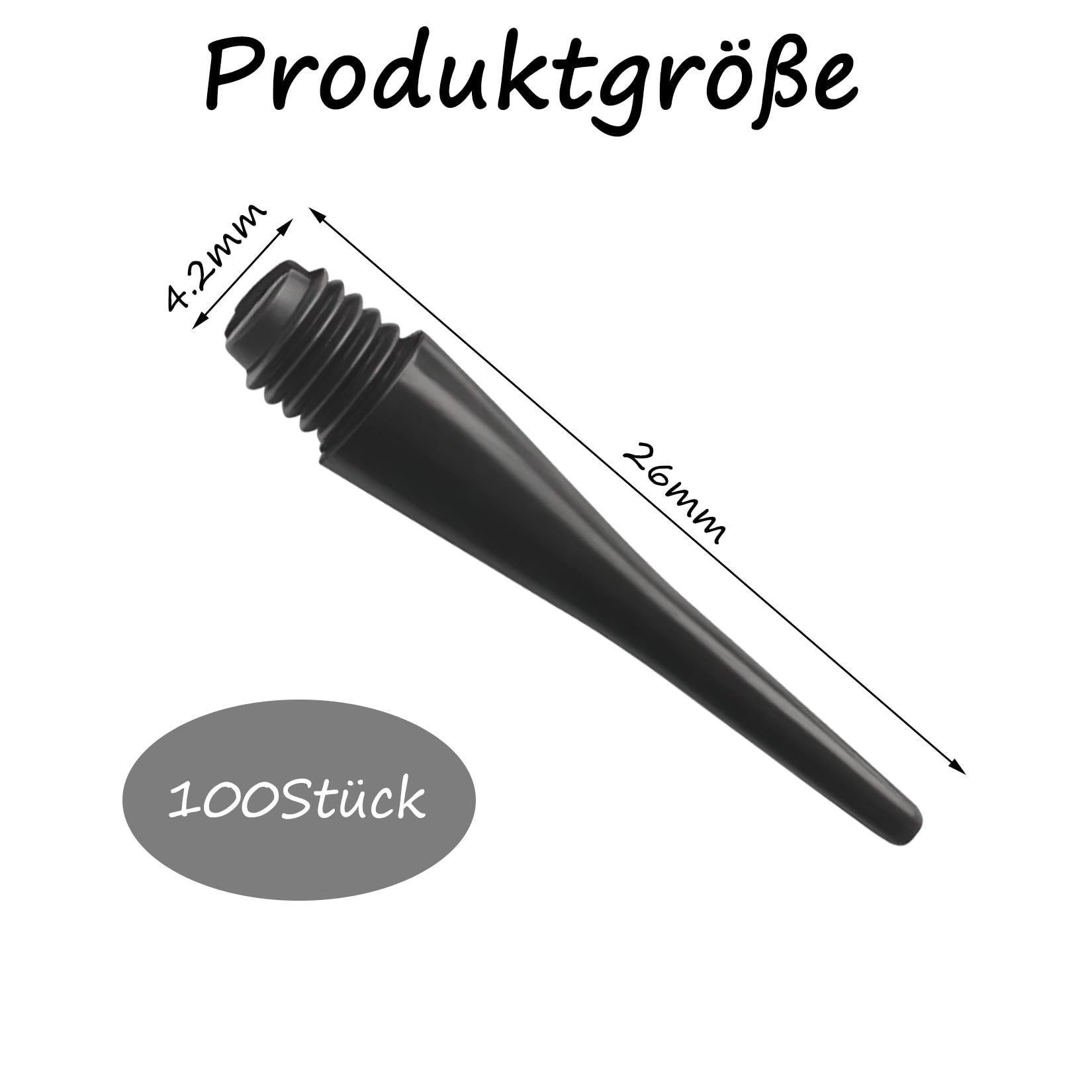 100 Pcs Pointes de Fléchettes en Plastique, Fléchettes Pointe Plastique Souples, Darts Pointe Souple avec Filetage 2BA, Pointes de Flechettes de Rechange Accessoires(Noir)