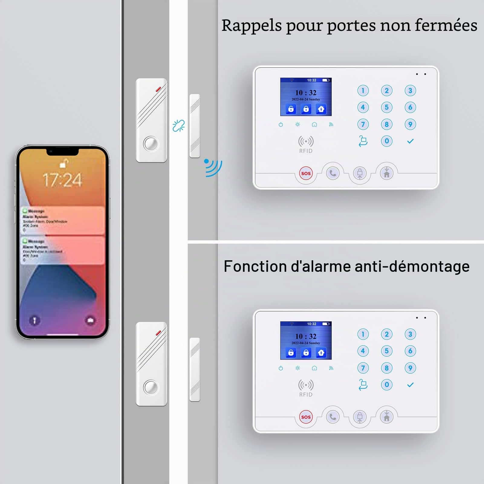 Wolf Guard Kit Sécurité Maison Système Alarme sans Fil WiFi 4G | Smartlife, Compatible Amazon Alexa & Google Home, Version Française