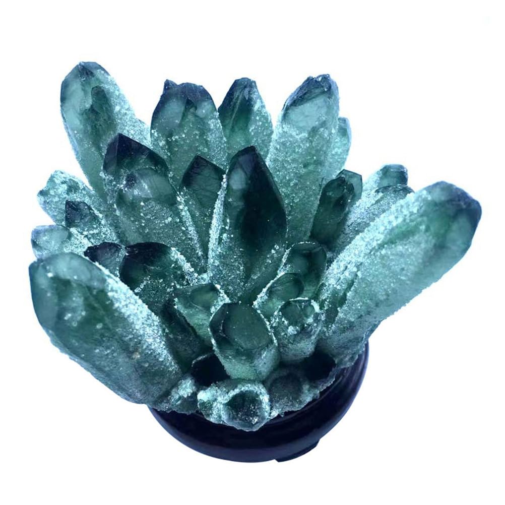 CYVXCPPGI Crystal Cluster Green Quartz Crystal Cluster Points for, Home Decor and Gift Quartz Crystals and Stones for Enhance,400~500g