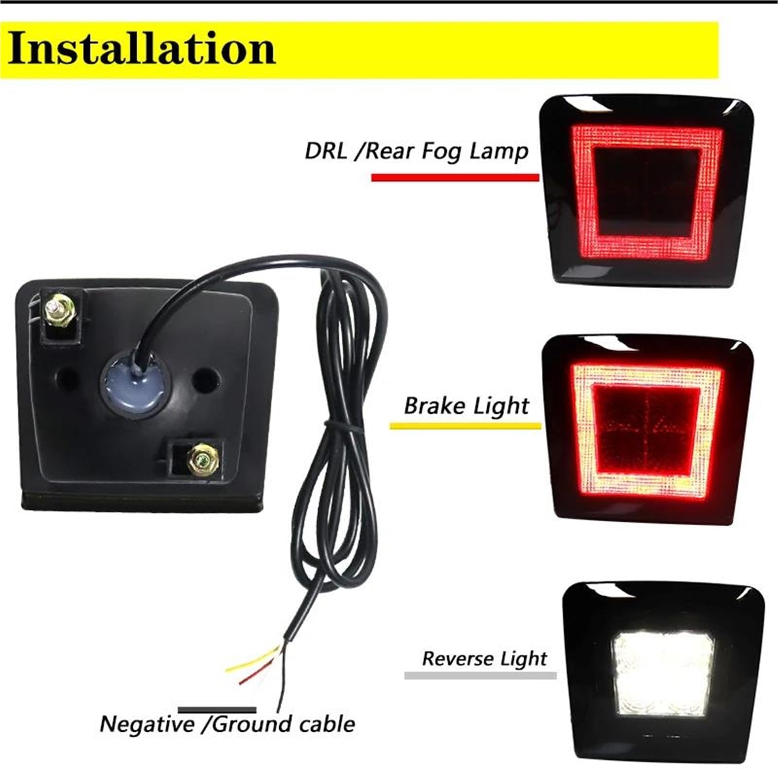 PIWINE Kit fendinebbia paraurti rosso freno/nebbia posteriore bianco come luce di retromarcia backup per Nissan 370Z 2009-up Accessori(Smoked Lens)