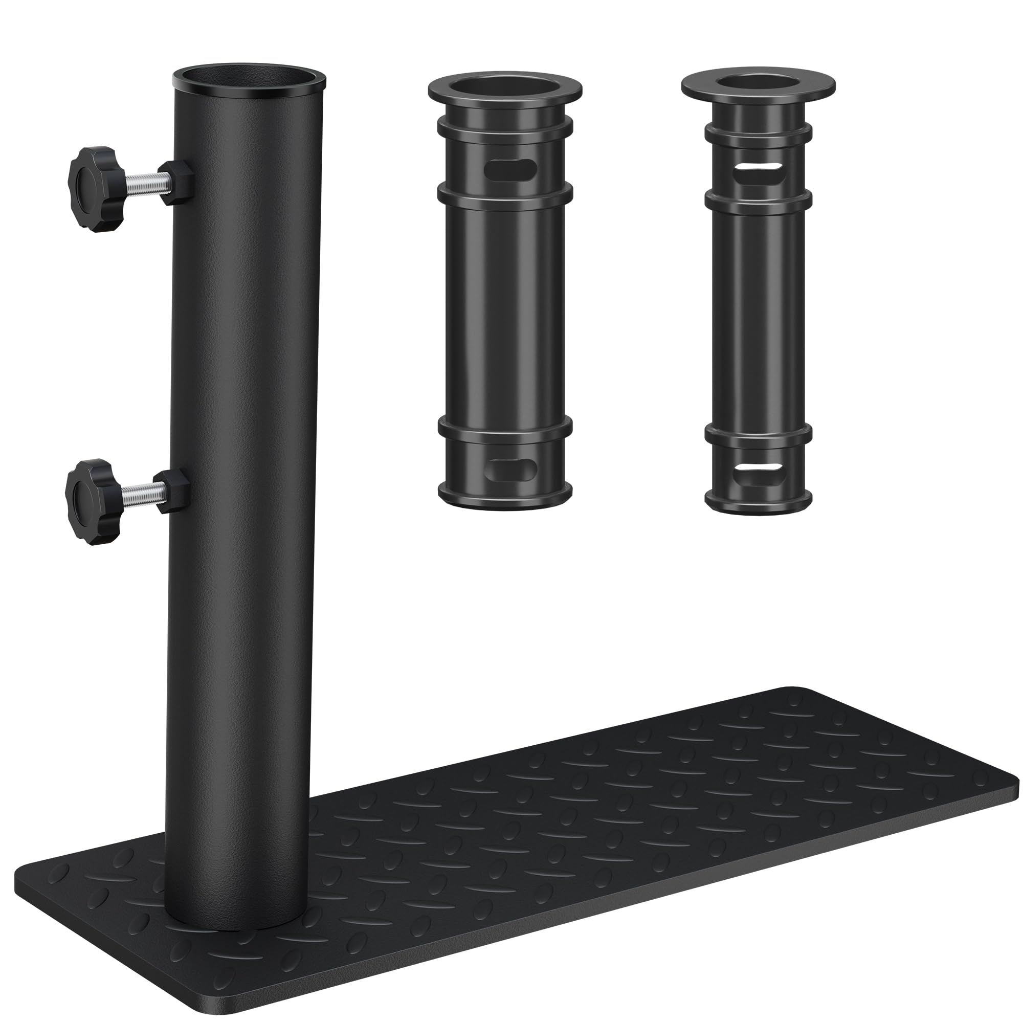 IOEN Flagpole Tire Mount Fits 1.2"-1.96" Poles, Heavy-Duty Antenna Pole Stand, Portable Wheel Tire Base for Compact Cars, SUV, Camping & Tailgating