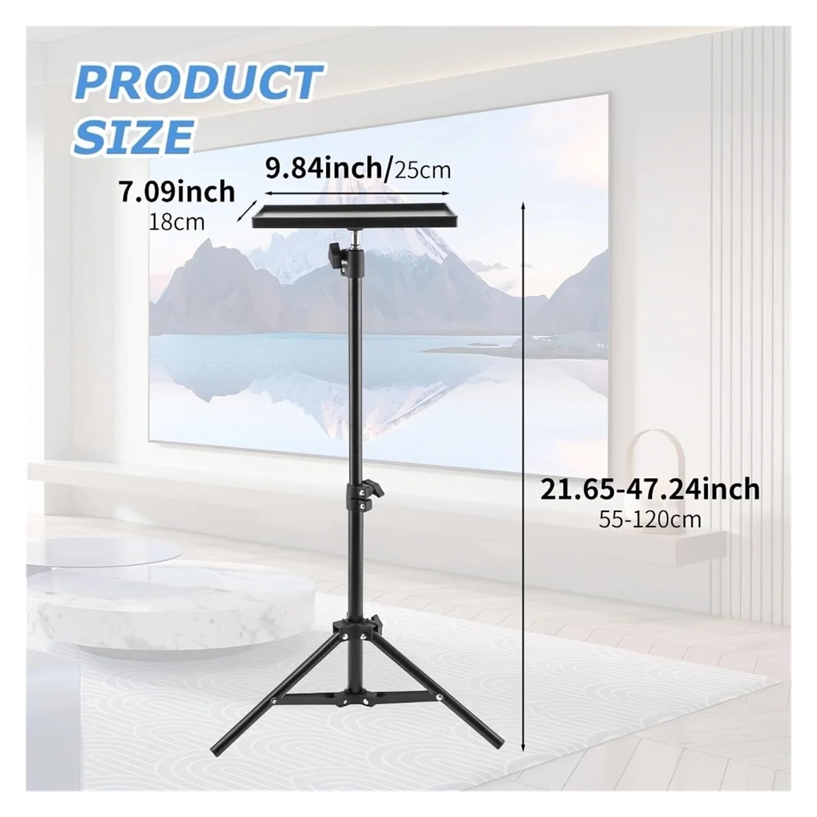 Mehrzweck-Projektor- Und Laptop-Stativständer | Verstellbare Höhe von 21–47 Zoll for DJ-Equipment, Outdoor/Büro/Zuhause/Bühne