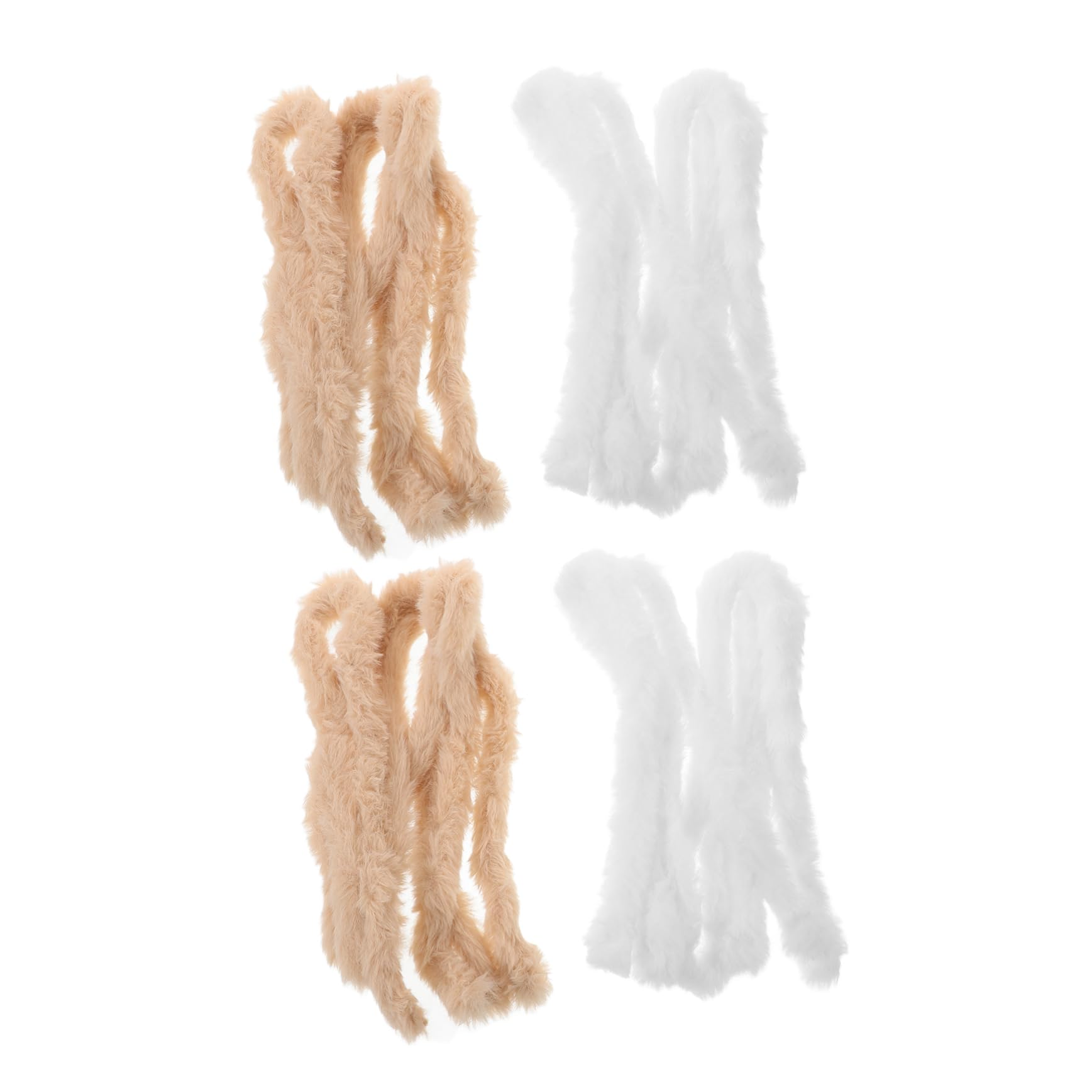Yardwe 4pcs Fuzzy Craft Sticks Thick Chenille Stems for DIY Projects White Grey Decorative Pipe Cleaners for Home Office Decorations Present for