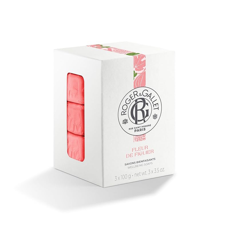 ROGER & GALLET Sabonete em Barra Perfumado Fleur de Figuier, 3 unidades de aproximadamente 99 g