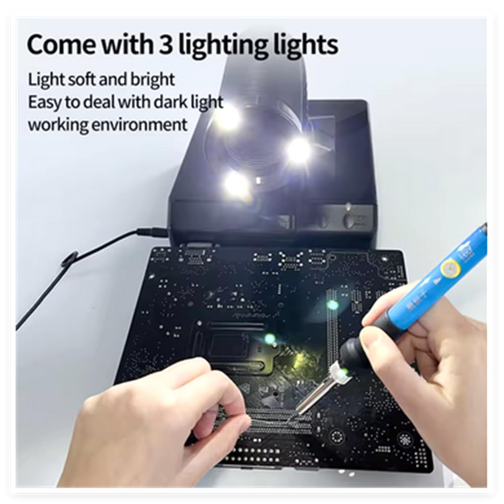 360° Ajustable Absorbedor de Humo Laser de Escritorio con Iluminación LED - Extractor de Humo para Soldadura Metálica, Filtro Anti-Humo para Gravadora Laser/Impresora 3D