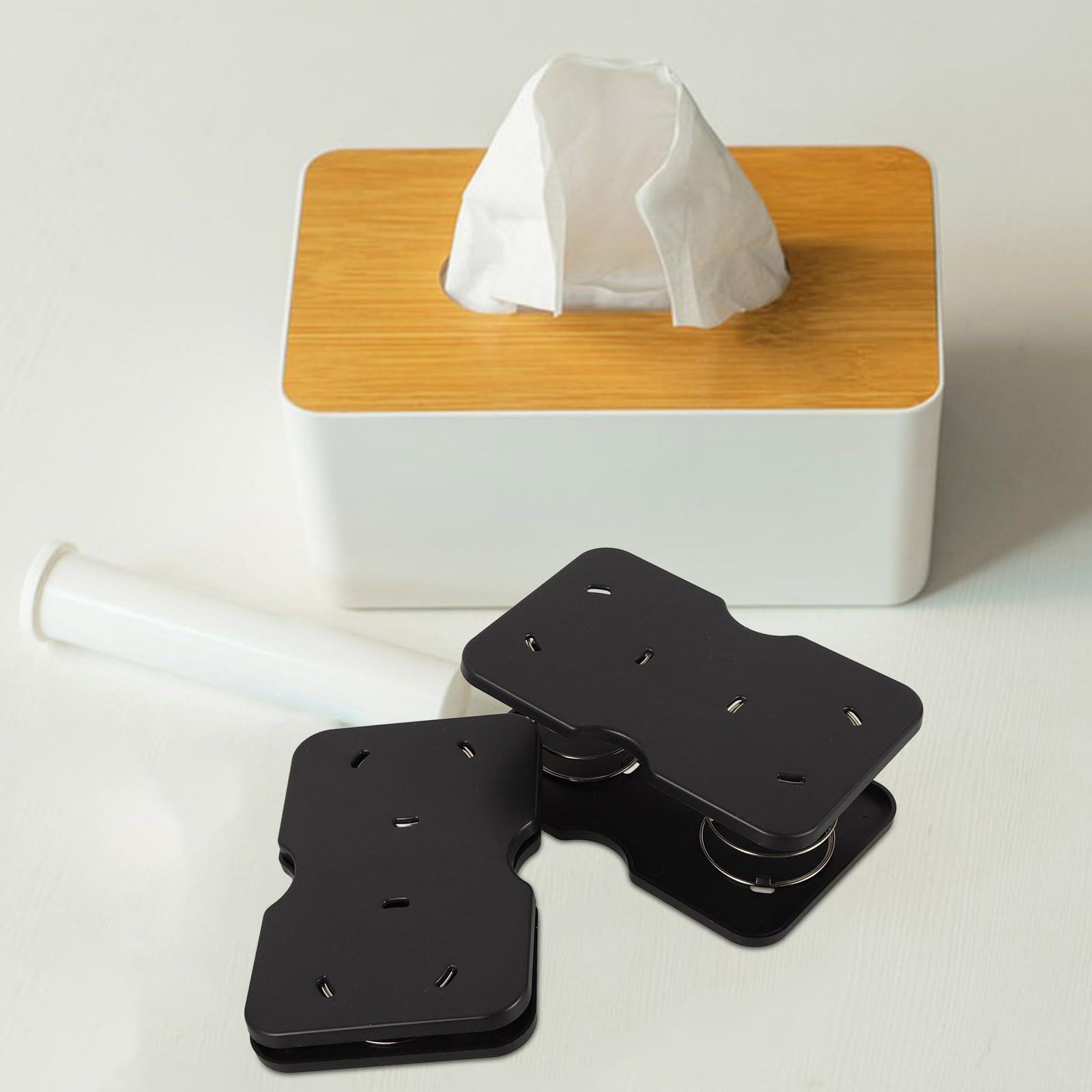 Yardenfun Staffa per Scatola di Fazzoletti 2 Pezzi in Acciaio Inossidabile e Plastico Elevata Resistenza e Grande Capacità di Carico, come Accessorio per Bagno