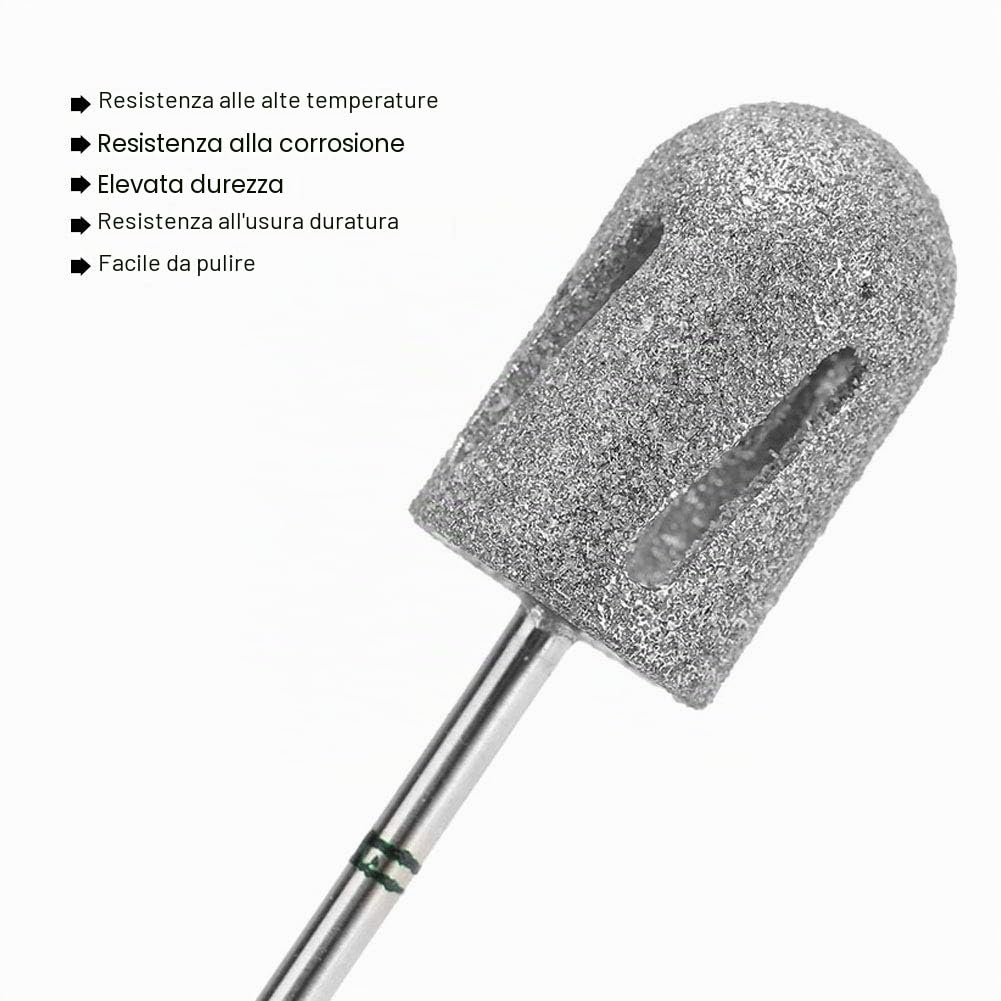Punta a cono diamantata per pedicure, punta per trapano per unghie in acciaio inossidabile Punta per pedicure per calli Levigatura per levigatura dei calli per pelle screpolata Rimozione del callo, li