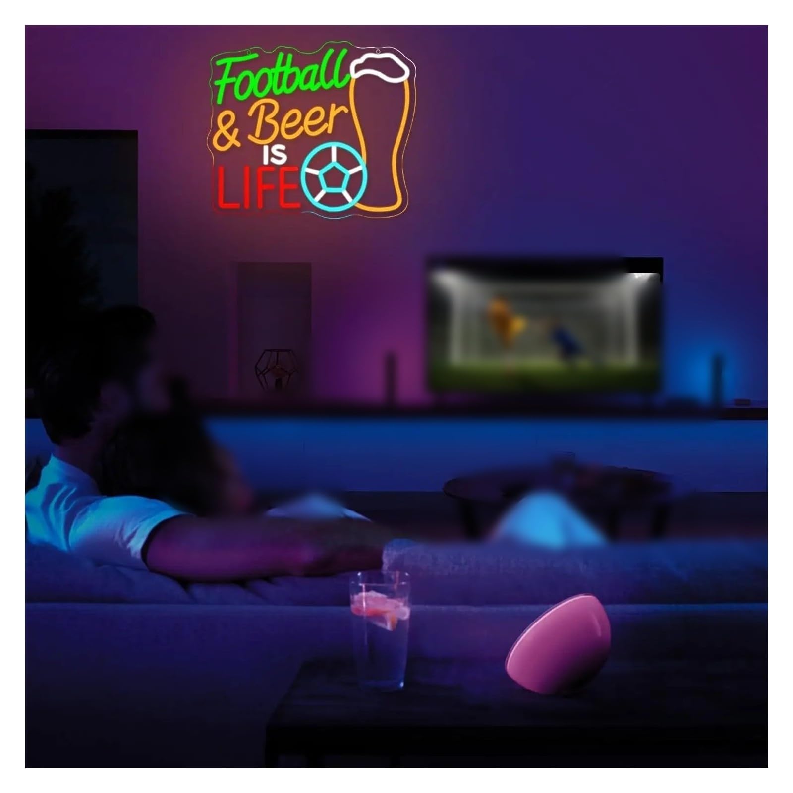 Decoración Lámparas Football Beer Is Life Letreros De Neón