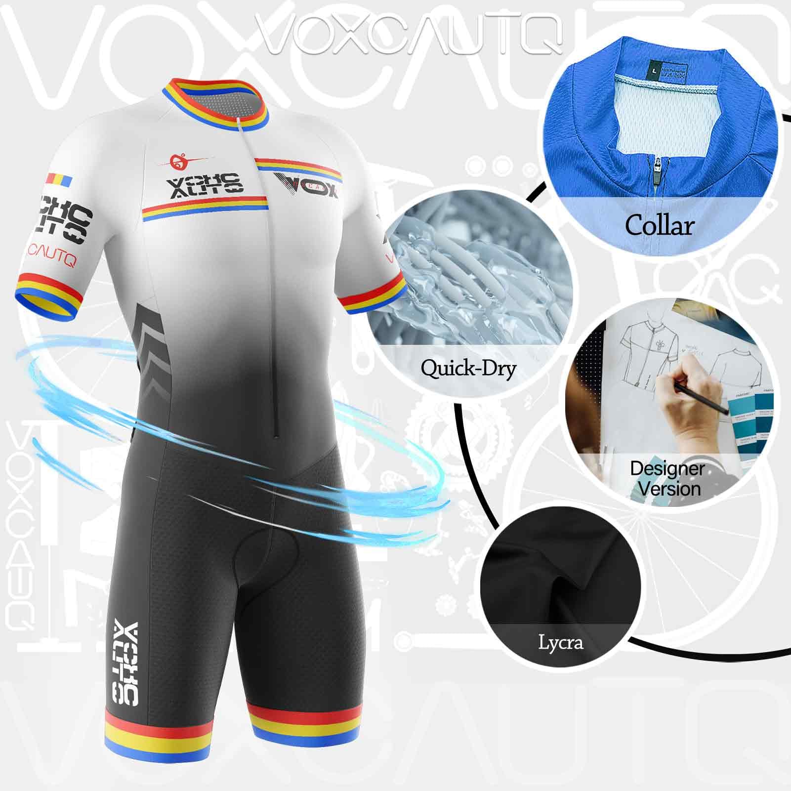 Homme Pro Trifonction Manches Courtes Sports de Plein Air Vêtements de Triathlon, Combinaison de Cyclisme pour Respirante, pour entraînement à vélo, Course à Pied,Natation
