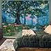 Haibimen Monet Nature Forest Tapestry Wall Hanging Green Tree Mushroom Landscape Tapestries for Bedroom Watercolor Aesthetic Wallpaper Decor for Living Room (forest-1, 60''×44'')
