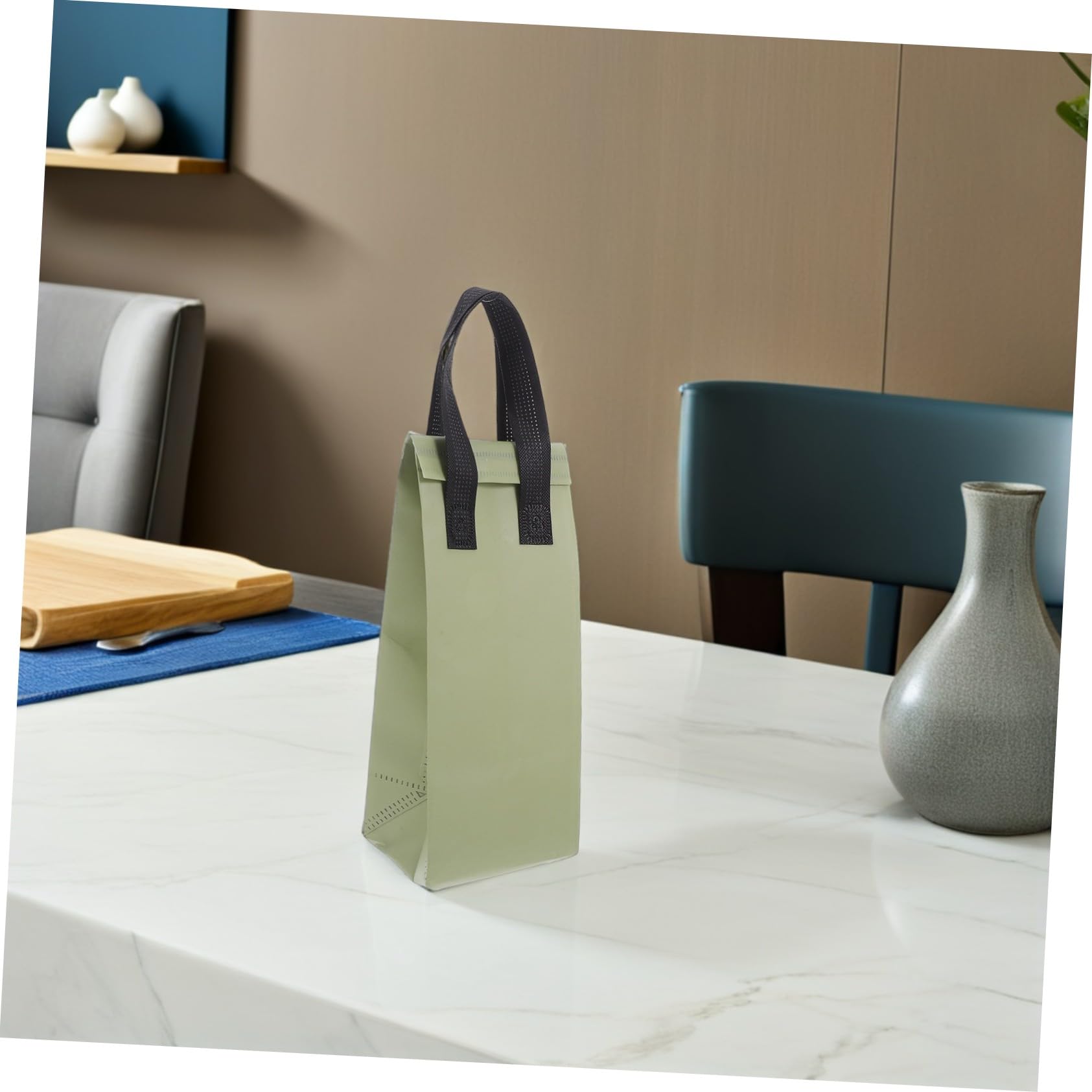 Anneome 50 Stück Isoliertaschen für Lebensmittel Thermisch Isolierte Leichte Tragetaschen aus Vliesstoff Handtasche für Heiße und Kalte Getränke Wie Kaffee Milchtee für Catering Takeaway