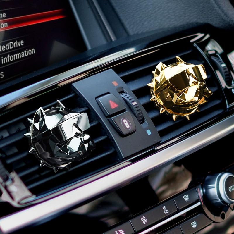 Image of YOURKARTS Golden Pitbull Design Car AC Vent Perfume - Luxury Air Freshener