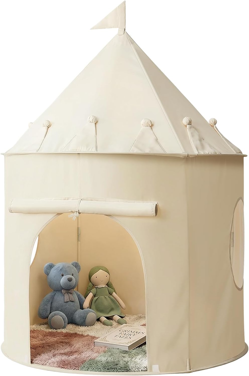 Golden Beige Kids Tent: Pop up Kids Play Tent Made by Peachskin Fabric - Toddler House for Indoor & Outdoor - Great Princess Castle for Baby