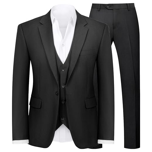 Conjunto de terno masculino de smoking slim fit de 3 peças para homens, blazer de um botão, jaqueta, colete, negócios, casamento, banquete, festa
