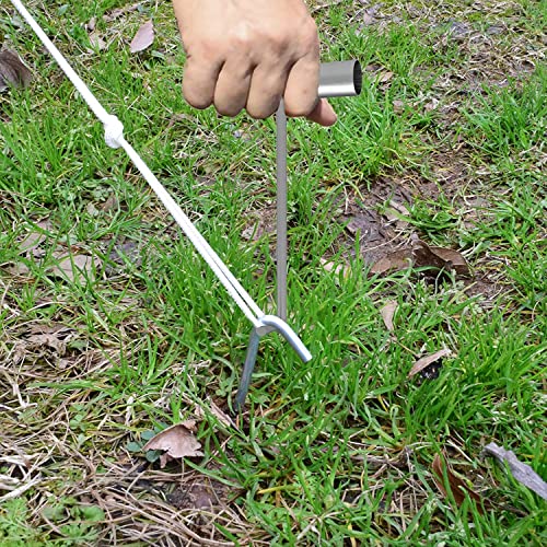 OK5STAR Metal Tent Stakes Heavy Duty 9 Inch with Puller Tool, 40 Pack Anti-Rust Galvanized Steel Ground Anchors Camping Tarp Stakes for Inflatables Outdoor Decorations