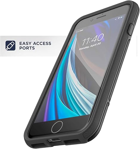 Miniatura 10 de ENCASED Rebel Armor - Funda protectora para iPhone SE (SE2 SE3  2020, 2022) Funda protectora de cuerpo completo (blancorosa)