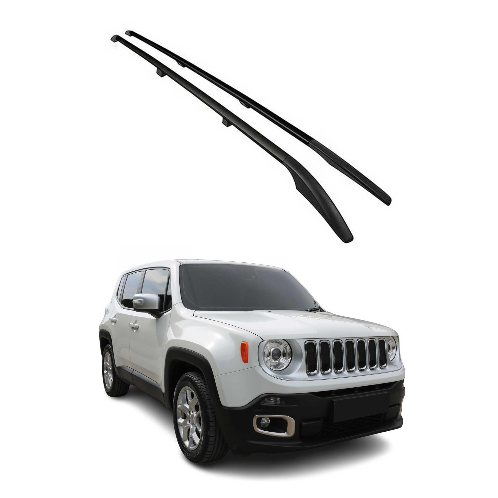 OMAC Rail Tetto Dachgepäckträger Relingträger compatibile con Jeep Renegade 2015-2024 Alu Nero