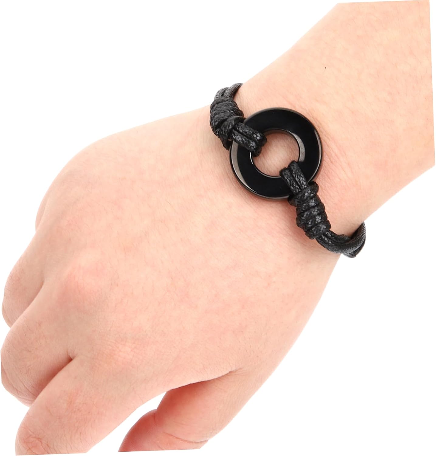 BESPORTBLE 5pcs Ashes Urn Bracelet for Memorial Keepsakes Woven Cremation Wristband Stainless Circle Handcrafted Bracelet for Ashes of Loved Elegant Black Design