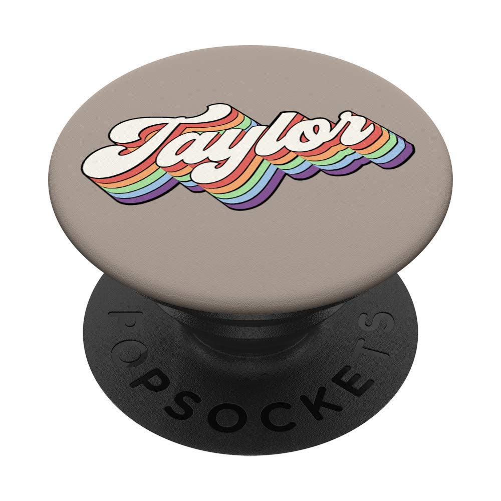 Retro Taylor First Name Personalized Design PopSockets PopGrip: Swappable Grip for Phones & Tablets